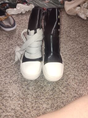 Black & White High-Top Women's Fashion Sneakers
